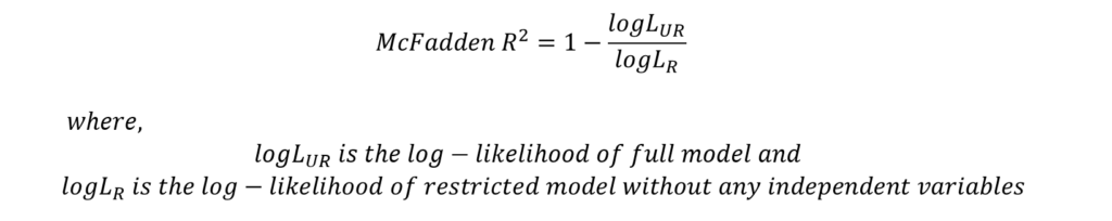 Goodness-of-fit for logit and probit: McFadden R-square