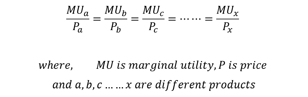 Equilibrium condition for cardinal utility analysis