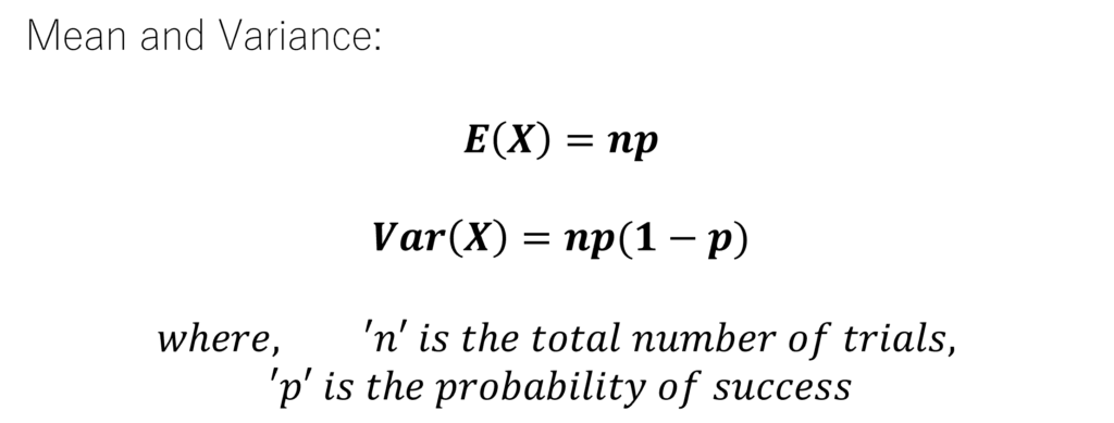 Mean and Variance of Binomial Distribution