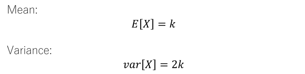 Mean and variance of chi-square distribution